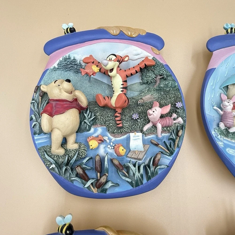 Winnie the Pooh Bradford Exchange Collector Plate Lot Of 4 Nursery Decor Painted